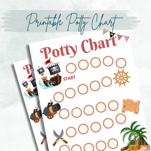 Pirate Potty Training Reward Chart, Toddler Positive Reinforcement (Digital Download)