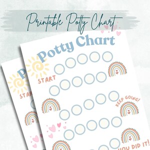 Rainbow Potty Chart, Potty Training Chart, Sticker Chart, Potty Training Printable, Reward Chart, Montessori Chart Kids, Girl Potty Chart