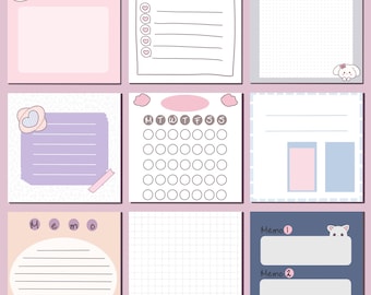 Digital Sticky Notes Sticker Pack for GoodNotes, Notability, iPad, and Procreate – Aesthetic Digital Planner Stickers for Journals, Planner