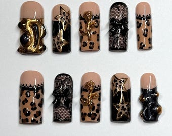 Leopard & Lace Freestyle Press On Nails