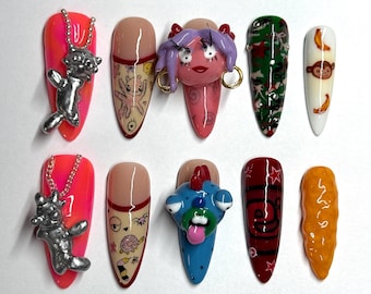 Emergency Intercom x Heaven Marc Jacobs Freestyle Press On Nails