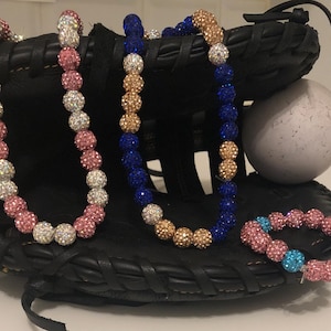 Rhinestone Baseball Necklace