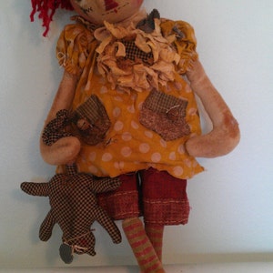 Kittie, Kat and Mouse, 24&quot; Primitive Raggedy Doll Pattern, PDF Version