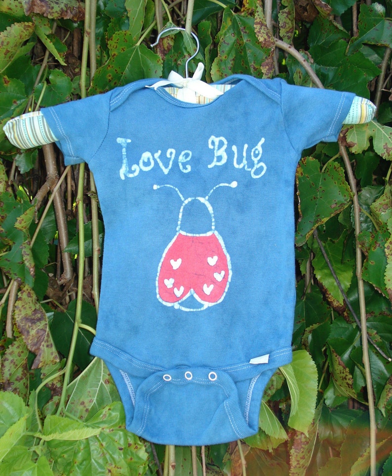 Lady Bug Love Bug Baby Batik Onesie for Valentines Day CUSTOM MADE image 5
