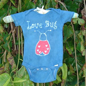 Lady Bug Love Bug Baby Batik Onesie for Valentines Day CUSTOM MADE image 4