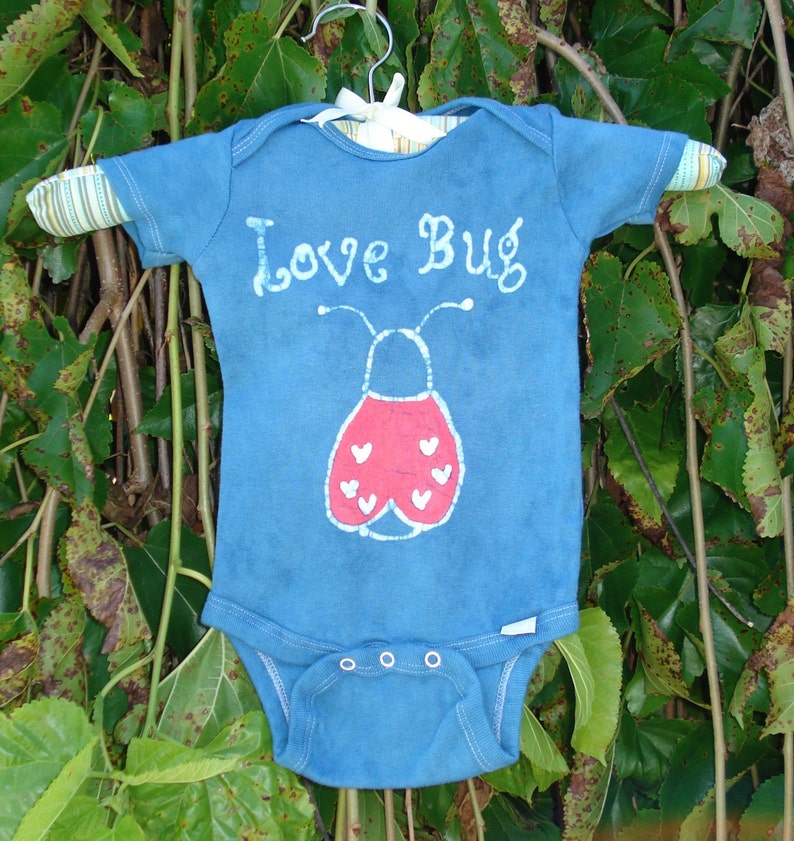 Lady Bug Love Bug Baby Batik Onesie for Valentines Day CUSTOM MADE image 4