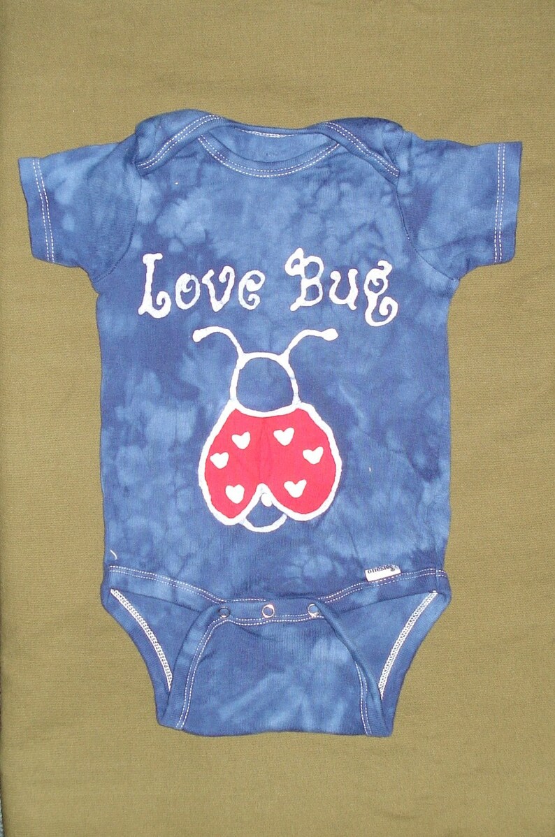 Lady Bug Love Bug Baby Batik Onesie for Valentines Day CUSTOM MADE image 2