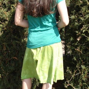 Mountain Moon Forest Batik Skirt CUSTOM MADE in Avocado Green image 3