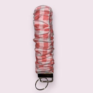 Pink picnic-Scrunchie Wristlet- Key fob keychain