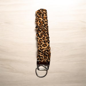 Cheetah print-Scrunchie Wristlet- Key fob keychain