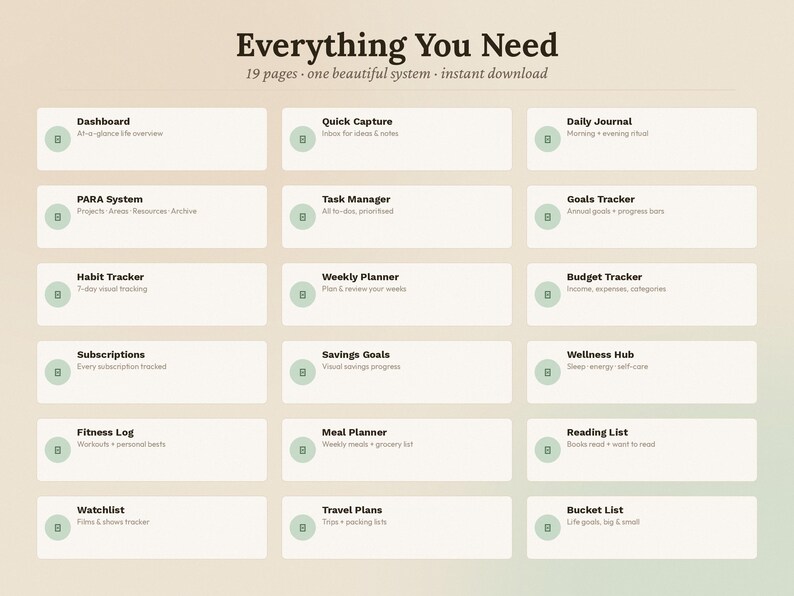 Notion Template Second Brain 2026 Aesthetic Life Planner All-in-one ...