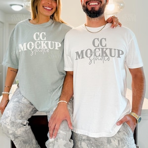 Comfort Colors Mockup Bay Mockup C1717 Bay Mockup Oversized Tshirt Model Mockup Bay C1717 Mockup T-Shirt Mock, Real Couple Mockup Duo Mockup