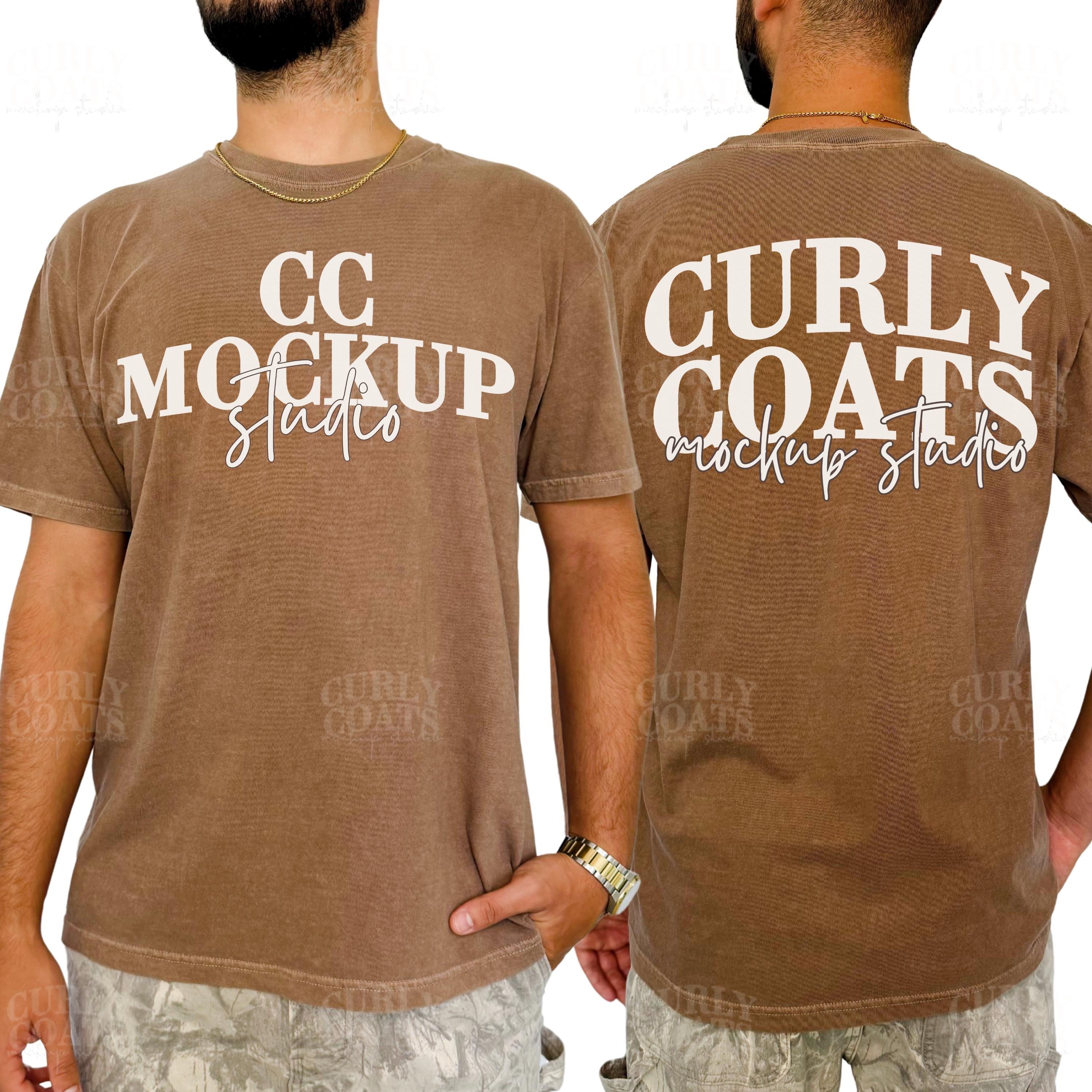 着せ替え服・アウトフィット hir0.to.maron Comfort Colors 1717 Espresso Shirt Mockup Front and Back, Brown T