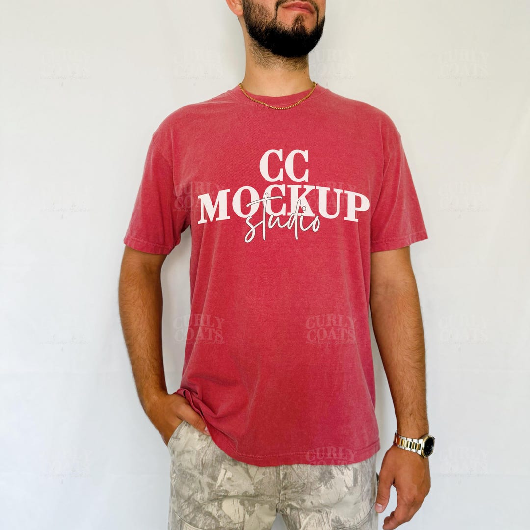 Comfort Colors 17170 Crimson T-shirt Mockup, CC1717 Crimson Male