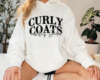 Gildan 18500 White Hooded Sweatshirt Mockup | G185 White Hoodie | White Sweatshirt Lifestyle Mockup  | Real Female Model Neutral Cozy Mockup