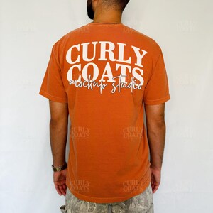 Back Comfort Colors Yam Mockup C1717 Orange Back Mockup | CC1717 Yam Oversized T-Shirt | Real Model Back View | Boho Summer Fall Tee Mock