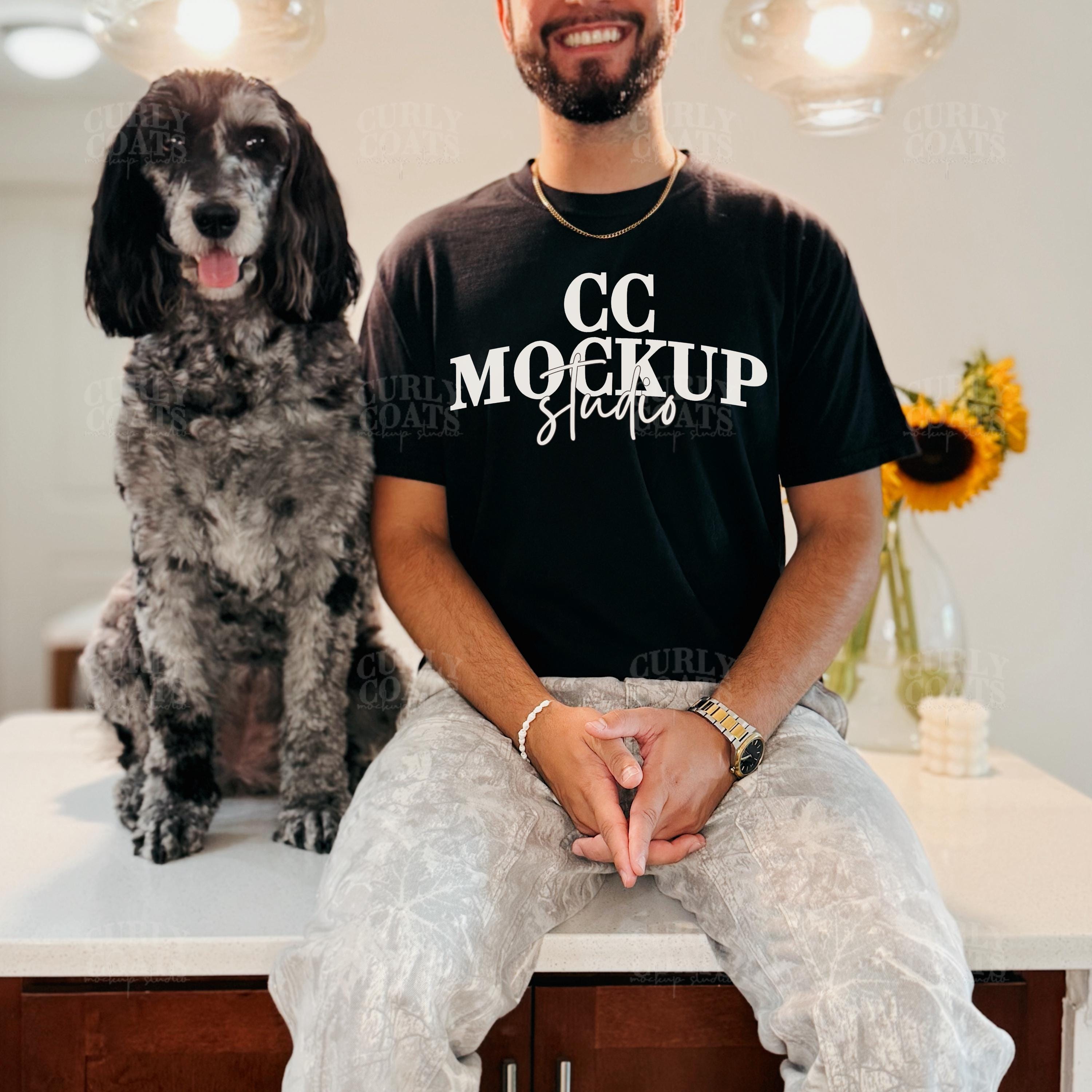 CC1717 Black Shirt Mockup Male Model | Comfort Colors 1717 Mockup 