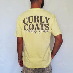 Mens Mockup Comfort Colors Banana Back Tee | CC1717 Yellow Shirt | Oversized Real Model | 1717 Back Shirt Mockup | Lifestyle Tee Design