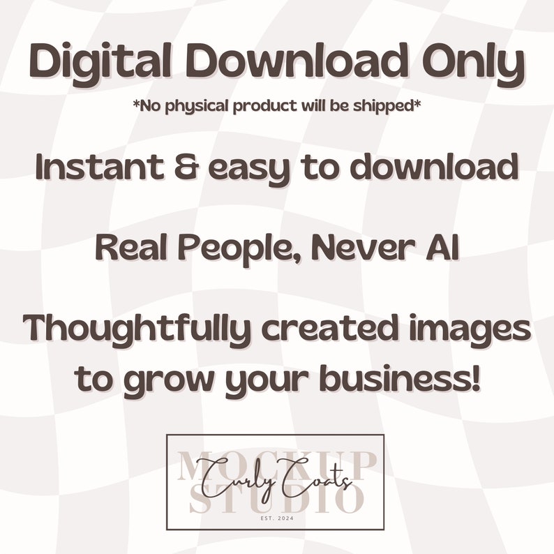 Puede incluir: Descarga digital &uacute;nicamente. Descarga instant&aacute;nea y f&aacute;cil. Personas reales, nunca IA. Im&aacute;genes cuidadosamente creadas para hacer crecer tu negocio. Curly Coats Studio, establecido en 2024.