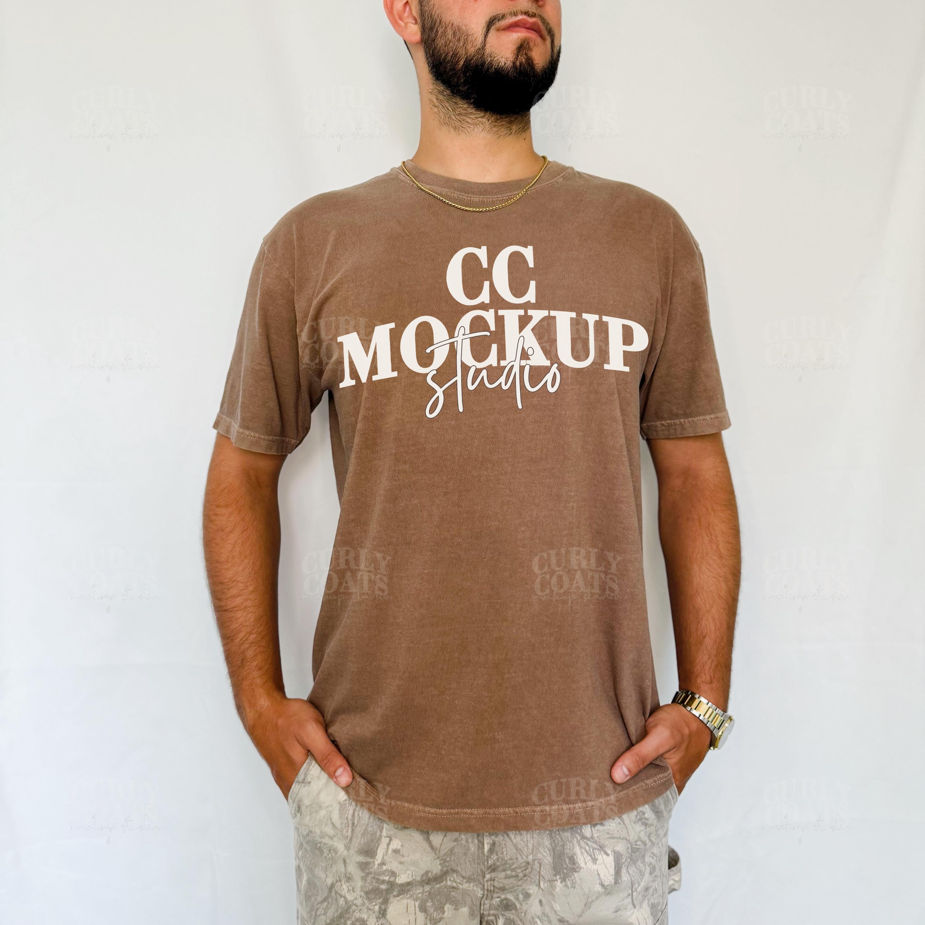 Comfort Colors 1717 Espresso Shirt Mockup, Brown T-shirt Mockup