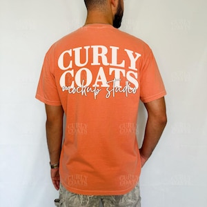 Comfort Colors C1717 Terracotta Back Mockup | CC1717 Orange Shirt Mock-up | Real Model | Back of Shirt | Trendy Fall Orange Aesthetic Tee