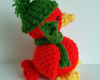 Crochet pattern Ready for Winter Red Bird