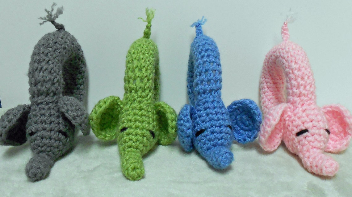 Handmade Crochet Rattle Elephant II