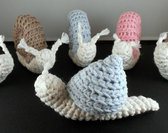 2 types of  Snail Rattles Crochet Pattern