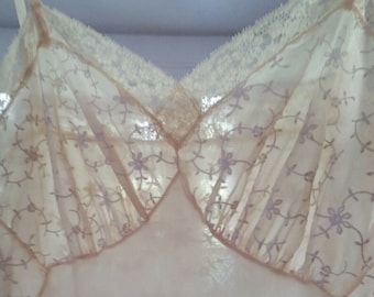 VINTAGE, 2 Full SLIPS, White, ivory, Nylon, Embroidery, Lace, S-M, medium, VARIATIONS