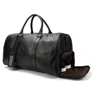 Men’s Leather Travel Bag | Personalized Overnight Duffle | Monogram Weekender | Full Grain Leather | Groomsmen Gift | Handmade Holdall
