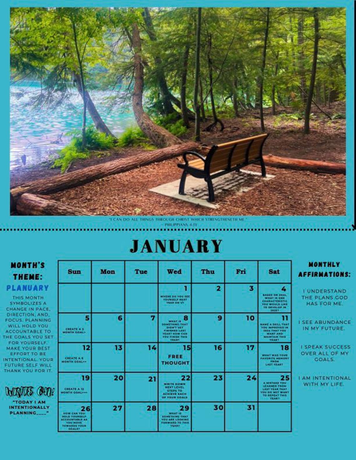 2025 Intentional Calendar - Etsy