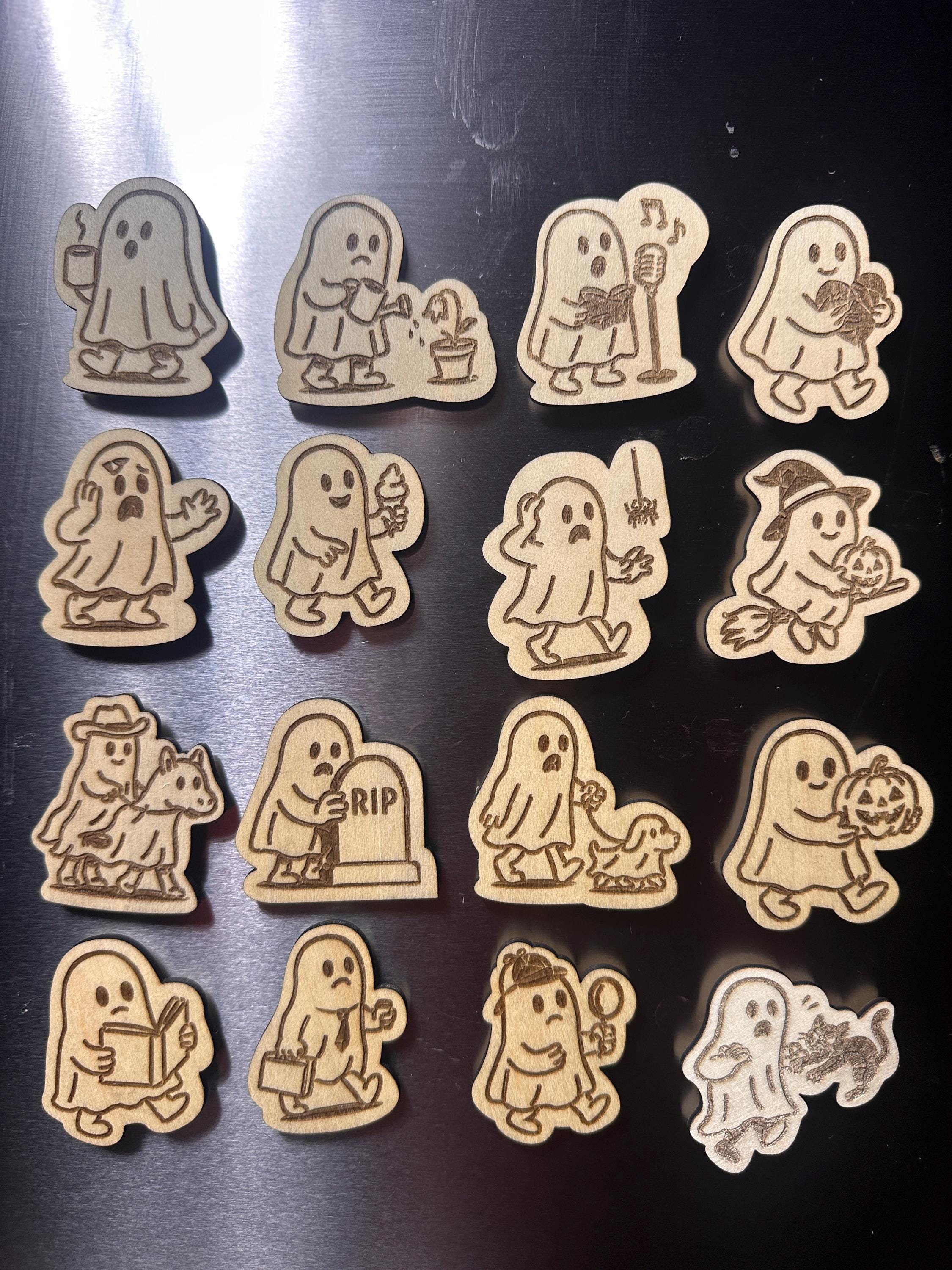 Ghost Magnets Spook up Your Fridge With 15 Adorable Ghost Wooden Magnets - Quirky ...