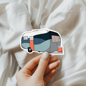 Camper Vinyl Sticker, Waterproof Sticker, Camping Water Bottle Sticker, Cute Camping Decal, Camping Laptop Sticker, Camper Sticker