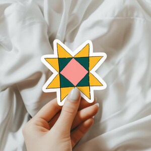 Sticker couette en forme d'étoile en dents de scie, Sticker imperméable, Sticker bouteille d'eau, Sticker couture mignon, Sticker couture pour ordinateur portable, Sticker courtepointe