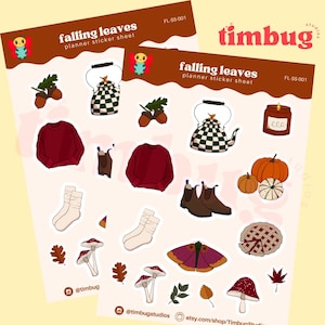 Herbst Sticker Blatt, Herbst Aufkleber, Herbst Thema Aufkleber, Wasserfeste Aufkleber, Journal Aufkleber, Herbst Aufkleber