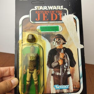Vintage 80&#39;s Star Wars ROTJ Lando Calrissian Skiff Guard Disguise Action Figure Kenner Nostalgic Toys