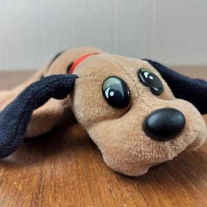 Vintage Pound Puppies Newborn Plush Dog Tan Black Spots Tonka 80&#39;s Kid Nostalgic Toys