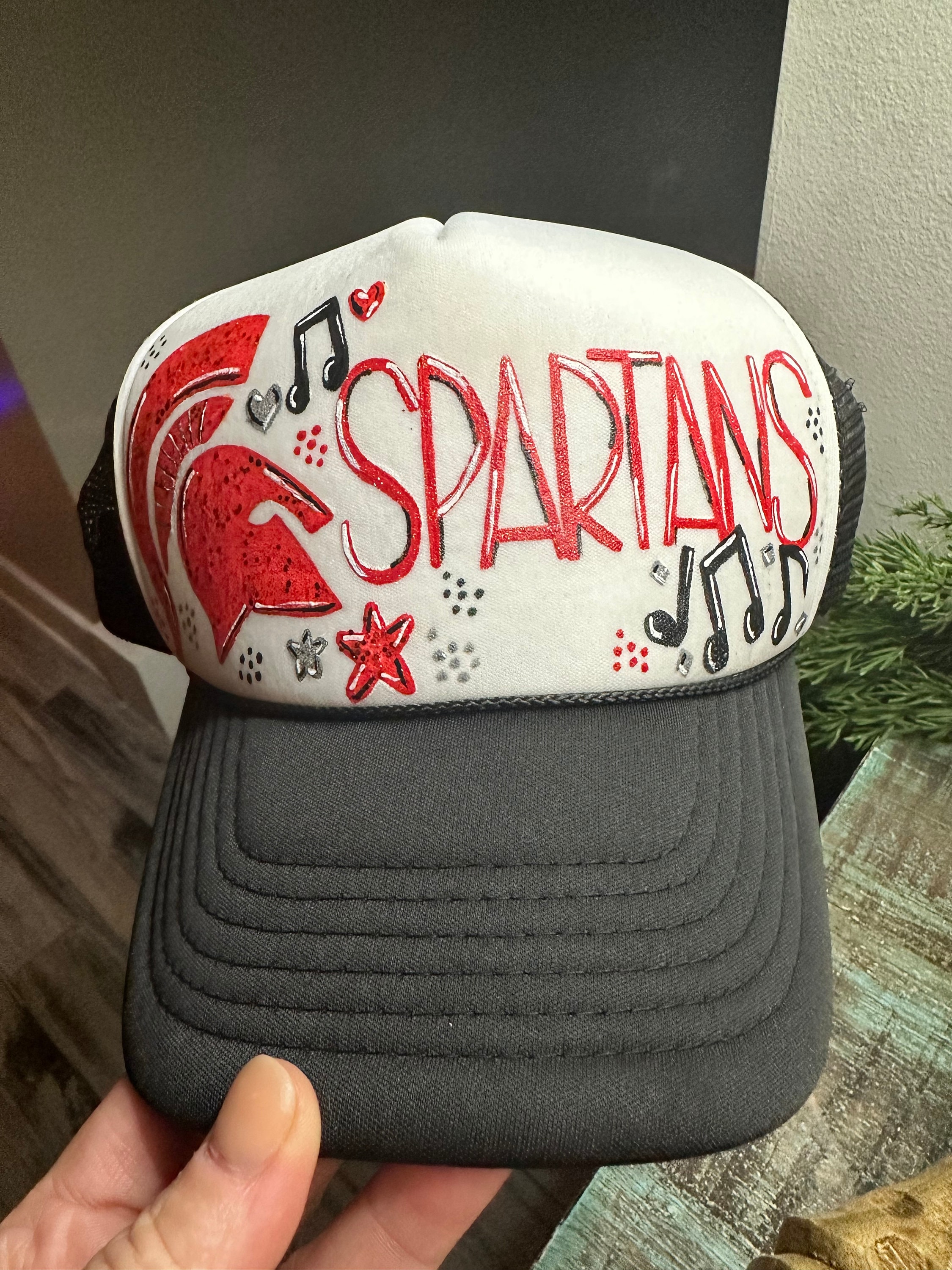 unisex Customize hand painted truckers baseball hat. Custom Painted Hat – Willough Designs main image 3