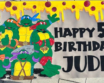 Pancarta personalizada pintada a mano - Pancarta para fiesta de cumpleaños - Pancarta de papel kraft - Decoración para fiestas - Fondo