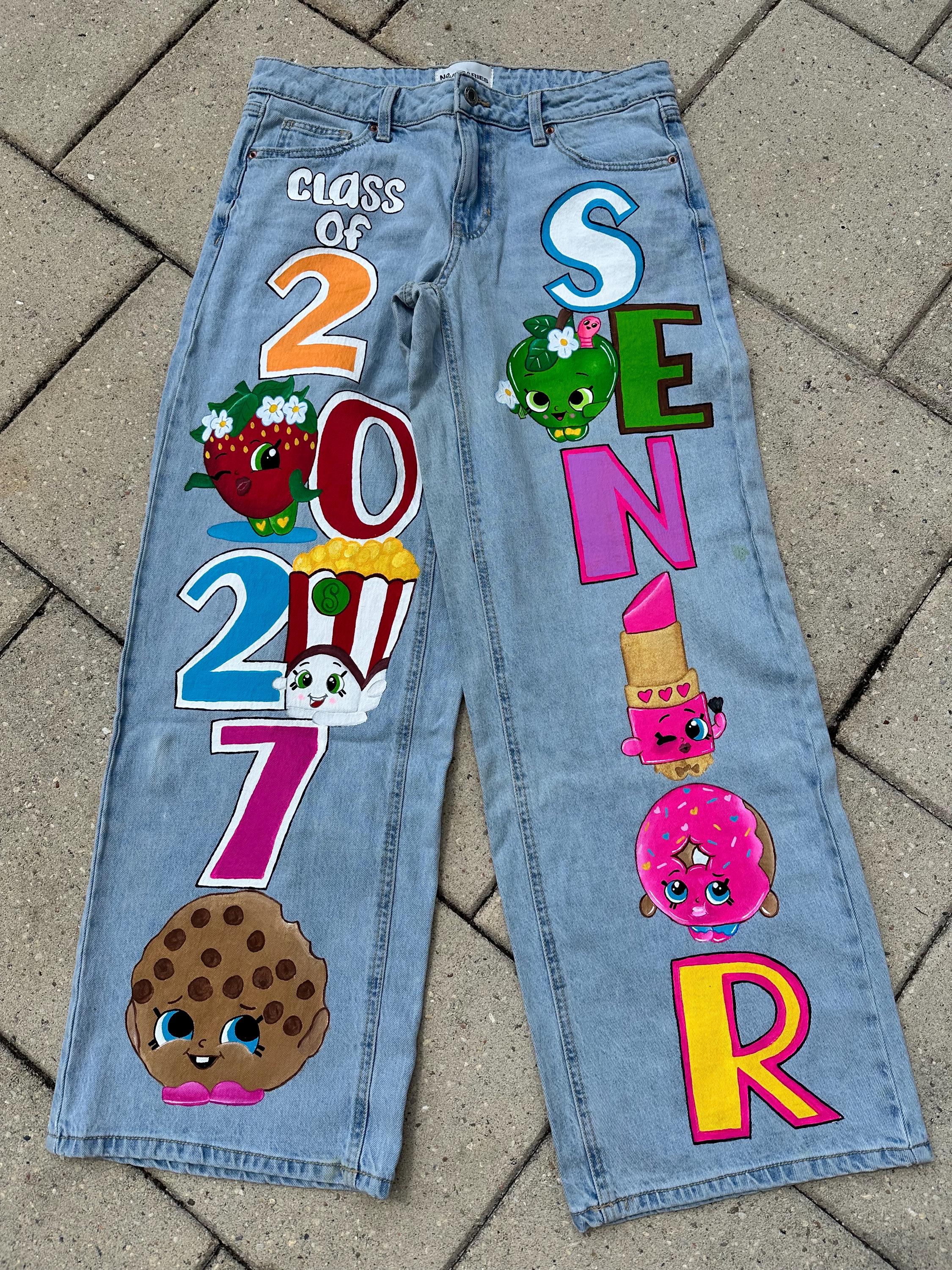 Hand Painted Denim Jeans-customizable-you Customize the Design 