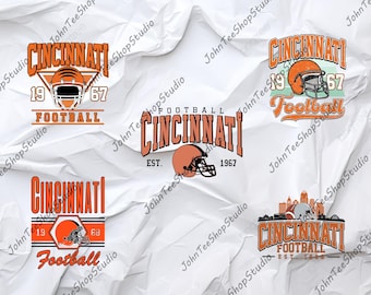 Vintage Cincinnati Football PNG, Game Day Apparel (Digital Download)