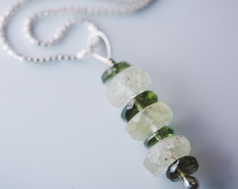 Moldavite and Libyan Desert Glass Pendant