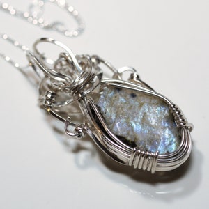 Moonstone / Black Tourmaline and Herkimer Diamond Amulet Pendant - Argentium Sterling Silver