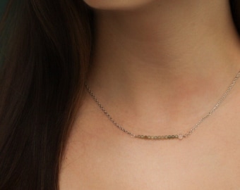 Kyanite and Herkimer Diamond Lucky #13 Necklace - Minimalist - Dainty