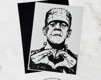 Frankenstein - Anniversary - Valentines - Wedding Card - You Make Me Feel Alive - 5x7 Archival Framable Card