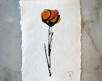 Abstract Rose Painting - Original  Art