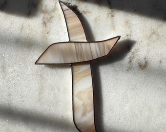Stained Glass Cross SunCatcher | Communion | Wedding | Christmas | Baptism | Memorial | Confirmation | Mother’s Day | Easter | Champagne