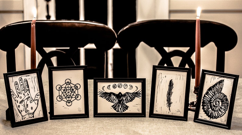 Snake Alchemy Transform Arsenic Ink Print - Linoleum Print - Etsy