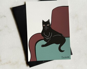 Purrcasso, Aging like fine art, Cat, Card - 5x7 Archival Framable Card, Design by Philip Crow