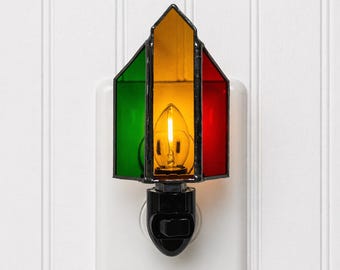 Lámpara de noche de vitral, lámpara de cristal gótica, lámpara de noche art déco, luz LED enchufable, decoración única para el hogar - Ryman Auditorium